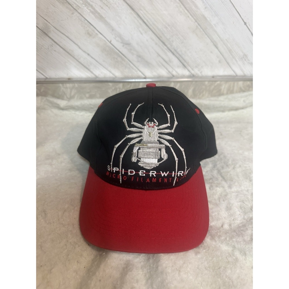 VTG Spiderwire Micro Filament Line Embroidered Spider Snapback Hat Baseball Cap